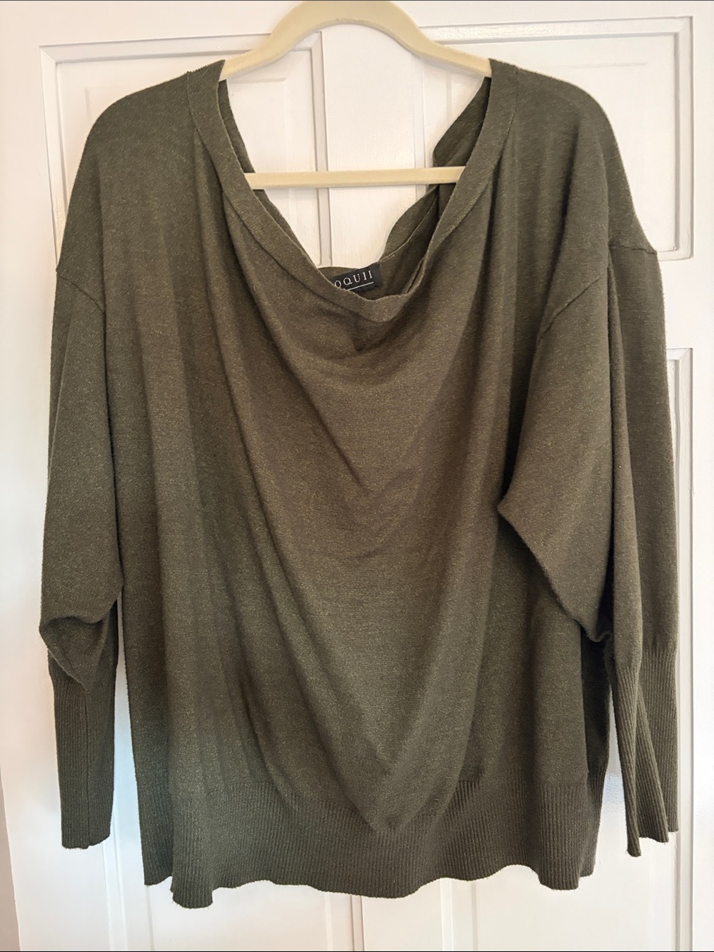 Eloquii Olive Green Cowl Neck Sweater